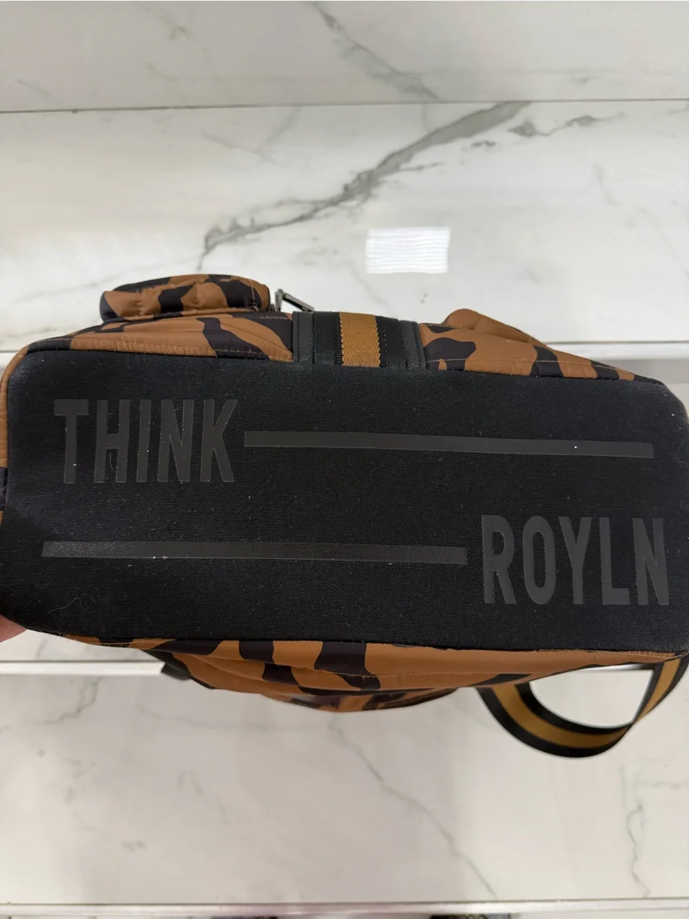Think Royln Tiger Print Quilted Tote Crossbody Bag w/ Utility Pockets